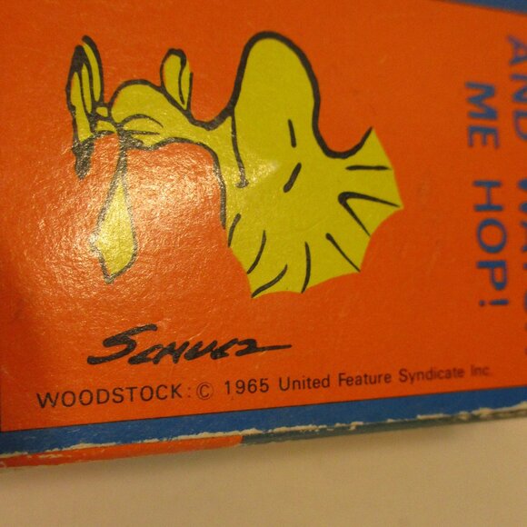 Snoopy Woodstock Vintage 1958 Black White Yellow Working Wind Up Figure With Box - Picture 2 of 12